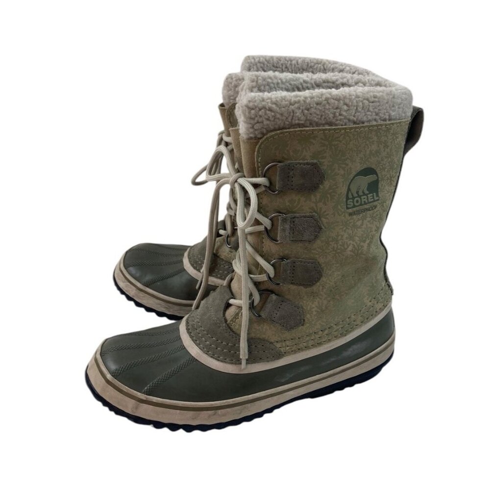 Sorel Olive and Cream Winter Boots - Picture 9 of 13